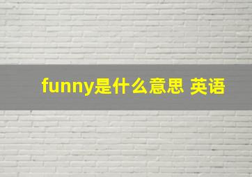 funny是什么意思 英语